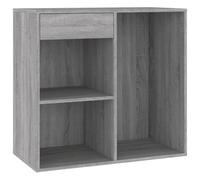 mtlskopl Armoire cosmétique grise Sonoma - 80 x 40 x 75 cm - En bois - Pour coiffeuse - Commode avec tiroir et compartiments pour rangement de maquillage
