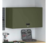mtlskopl Armoire d'atelier vert olive 40 x 90 x 53 cm en acier poudré avec serrure à gaz et serrure à loquet Montage mural peu encombrant Design moderne pour garage, bureau, cave, balcon
