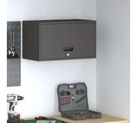 mtlskopl Armoire de garage murale - 33 x 60 x 35 cm - En acier noir - Avec vérin à gaz - Serrure à verrou - Design moderne et construction robuste - Pour garage, atelier, bureau, balcon