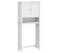 mtlskopl Armoire de machine à laver Montagne - 76 x 27 x 164,5 cm - En bois massif - Peu encombrant - Avec 3 compartiments - Pour petites salles de bains et toilettes d'invités