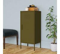 mtlskopl Armoire de rangement en acier - Vert olive - 42,5 x 35 x 101,5 cm - Avec 2 tablettes réglables en hauteur - Armoire d'atelier stable et armoire d'extérieur pour balcon, bureau, armoire de