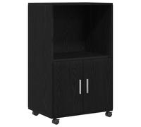 mtlskopl Armoire de Rangement en Bois d'Ingénierie, Meuble Bas avec 2 Portes et Étagères pour Salon, Bureau et Chambre, Buffet Moderne, Chêne Noir, 55 x 40 x 91 cm