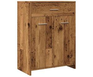 mtlskopl Armoire de salle de bain 60 x 33 x 80 cm en bois recy vec tiroir et portes - Design moderne - Meuble de salle de bain pour petites salles de bains - Toilettes d'invités