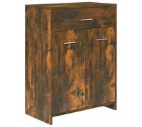 mtlskopl Armoire de salle de bain en chêne fumé 60 x 33 x 80 cm - En bois - Design moderne avec 1 tiroir et 2 portes - Pour petites salles de bains - Toilettes d'invités