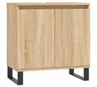 mtlskopl Armoire de salle de bain en chêne Sonoma - 58 x 33 x 60 cm - Meuble de salle de bain avec pieds en fer - Look industriel - Grand espace de rangement - Design moderne pour petites salles de