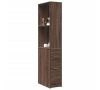 mtlskopl Armoire de salle de bain étroite avec roulettes, chêne marron, 22 x 41 x 135 cm, 5 tiroirs, 80 kg, aussi pour bureau/jardin