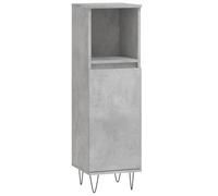 mtlskopl Armoire de salle de bain, gris béton, 30 x 30 x 100 cm, en bois et fer, meuble de salle de bain moderne, avec porte flexible, pour petites salles de bains et toilettes d'invités, meuble de