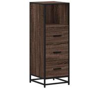 mtlskopl Armoire de salle de bain, marron, aspect chêne, 35 x 37,5 x 100 cm, en bois dérivé du bois, cadre en métal, miracle de rangement, design moderne pour petites salles de bains, toilettes