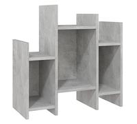 mtlskopl Armoire Latérale Gris Béton 60x26x60 cm Meuble de Rangement en Aggloméré avec 6 Étagères Table d'Appoint de Canapé et Bibliothèque Basse pour Salon et Bureau