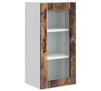 mtlskopl Armoire murale de cuisine, chêne fumé, 40 x 31 x 80 cm, en matériau dérivé du bois, avec 3 étagères et 2 portes, design moderne, robuste, durable, pour cuisine, salle à manger, couloir