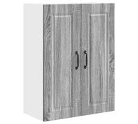 mtlskopl Armoire murale de cuisine grise Sonoma - 60 x 31 x 80 cm - En bois avec 3 étagères à planches et 2 portes - Design moderne - Robuste et peu encombrante - Pour cuisine, couloir ou bureau