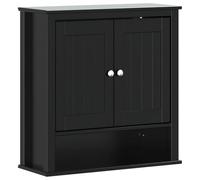 mtlskopl Armoire murale de salle de bain Montagne - Noir - 69,5 x 27 x 71,5 cm - En pin massif - Avec 3 étagères et beaucoup d'espace de rangement - Design mural moderne pour petites salles de bains