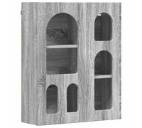 mtlskopl Armoire suspendue grise Sonoma - 59 x 20 x 71,5 cm - Armoire murale en bois avec 6 compartiments - Meuble de salle de bain et de cuisine moderne pour salle de bain, cuisine et couloir