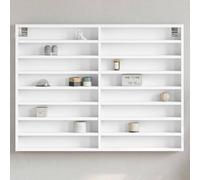 mtlskopl Armoire vitrine, blanche, 100 x 8,5 x 75 cm, étagère murale, en matériau dérivé du bois, design moderne, robuste et facile d'entretien, pour salon, couloir, chambre à coucher