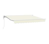mtlskopl Auvent 250 x 200 cm crème blanc polyester PU semi-cassette manivelle/télécommande aluminium résistant aux intempéries balcon terrasse