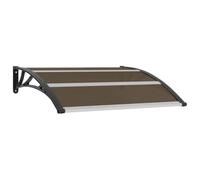 mtlskopl Auvent de Porte 120x100 cm Polycarbonate Marron Noir | Protège votre entrée des intempéries avec panneau transparent marron et bras ABS solides pour façade de terrasse.