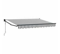 mtlskopl Auvent électrique, anthracite, blanc, 2,5 x 2 m, poignée à manivelle, cadre en aluminium, polyester hydrofuge, balcon, terrasse, jardin, design moderne