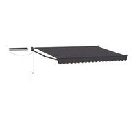 mtlskopl Auvent électrique extensible anthracite 3,5 x 2 m avec panneau solaire et télécommande, cadre en aluminium robuste, design moderne, peu encombrant pour balcon, terrasse, jardin et événements