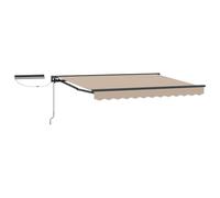 mtlskopl Auvent électrique extensible - Beige anthracite - 3,5 x 2,5 m - Demi-cassette - Cadre en aluminium - Télécommande - Pour extérieur, balcon, terrasse, jardin, brise-vue