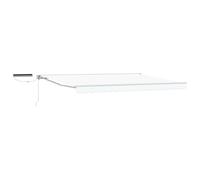 mtlskopl Auvent électrique extensible - Blanc - 5 x 3,5 m - Cadre en aluminium - Design semi-cassette - Avec télécommande - Polyester robuste - Pour jardin, terrasse et balcon - Système de protection