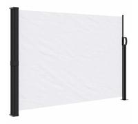 mtlskopl Auvent Latéral Rétractable Blanc 140x500 cm, Brise-Vue Enroulable pour Balcon Terrasse et Jardin, Séparateur d'Espace avec Cadre en Acier et Aluminium