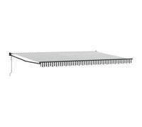 mtlskopl Auvent rétractable - 5 x 3 m - Structure en aluminium - Résistant aux UV - Bras articulés - Montage mural peu encombrant - Pour balcon, terrasse, jardin, café, extérieur - Anthracite et blanc