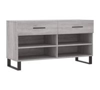 mtlskopl Banc à chaussures, 102 x 35 x 55 cm, gris Sonoma, 4 compartiments, 2 tiroirs, pieds en fer, tabouret 110 kg