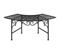 mtlskopl Banc d'arbre 113 cm en acier noir semi-circulaire robuste avec design classique pour jardin, terrasse, cour, balcon, extérieur et intérieur