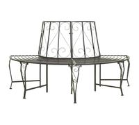 mtlskopl Banc d'arbre semi-circulaire 160 cm en acier résistant aux intempéries gris argenté design moderne robuste et durable pour jardin, balcon et terrasse, peut également être utilisé comme banc