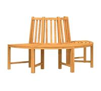 mtlskopl Banc d'arbre semi-circulaire - Diamètre : 160 cm - En bois de teck massif avec dossier - Design durable - Pour jardin, terrasse, balcon et extérieur - Avec look moderne