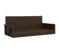 mtlskopl Banc suspendu marron 119 x 56 x 48 cm en rotin synthétique avec cadre en acier, fonction balançoire douce, 110 kg par siège, résistant aux UV, banc d'extérieur confortable pour jardin
