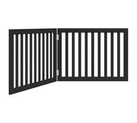 mtlskopl Barrière pour chien 2 pièces 160 cm - Barrière pliable en bois de peuplier pour chien, porte autoportante pour animaux de compagnie pour salon et escaliers, hauteur 60 cm, noir