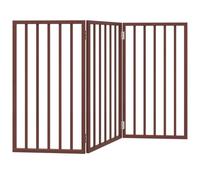 mtlskopl Barrière pour chien 3 pièces pliable - 150 cm - En bois de peuplier - Sans perçage - Pour appartement, porte et escalier - Marron - 90 cm de haut