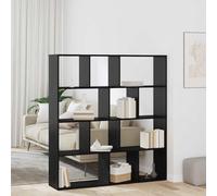 mtlskopl Bibliothèque - Aspect chêne noir - 132 x 29 x 141,5 cm - Étagère sur pied moderne avec 12 compartiments de rangement - En bois durable - Séparateur de pièce stable pour salon, bureau, chambre