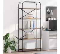 mtlskopl Bibliothèque en bois recyclé 80 x 30 x 183 cm - Design moderne avec 5 étagères - Grand espace de rangement - Étagère sur pied pour salon, chambre à coucher, bureau