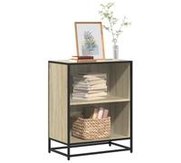 mtlskopl Bibliothèque en chêne Sonoma - 60 x 35 x 76 cm - Matériau bois et cadre en métal - Design moderne - Étagère d'angle robuste - Étagère d'angle pour cuisine, bureau, chambre à coucher, salon et