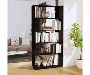 mtlskopl Bibliothèque en pin massif - Noir - 80 x 25 x 163,5 cm - Étagère étroite avec cadre robuste et dos ouvert - Pour salon, chambre à coucher, couloir