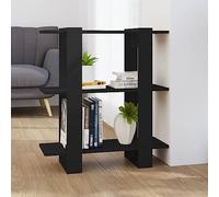 mtlskopl Bibliothèque indépendante, en matériau dérivé du bois, noire, 80 x 30 x 87 cm, pour salon, bureau, chambre à coucher, couloir