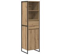 mtlskopl Bibliothèque Industrielle, Armoire à Livres en Bois d'Ingénierie, Colonne de Rangement avec 1 Porte et 1 Tiroir pour Salon, Chêne Artisan, 43 x 36 x 150,5 cm