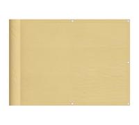 mtlskopl Brise-vue pour balcon - 75 x 1000 cm - Couleur sable - En polyester Oxford - Avec corde de fixation de 24 m et œillets en aluminium pour un montage facile