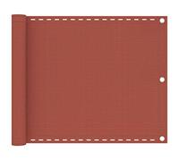 mtlskopl Brise-vue pour balcon - Rouge terre cuite - 75 x 300 cm - Bordure de balcon en polyéthylène haute densité - Brise-vue pour garde-corps de balcon - Avec œillets en aluminium et corde de