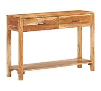 mtlskopl Buffet 110 x 30 x 75 cm en bois d'acacia massif avec 2 tiroirs, finition naturelle, design moderne, robuste et durable, convient pour salon, couloir et chambre à coucher