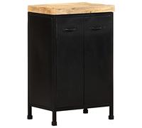 mtlskopl Buffet 47 x 35 x 76 cm en bois de manguier brut avec cadre en fer - Design industriel moderne - Espace de rangement pour cuisine, salon, couloir