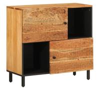 mtlskopl Buffet 80 x 33 x 75 cm en bois d'acacia massif avec pieds en fer - Armoire de salon moderne avec espace de rangement pour couloir, chambre à coucher
