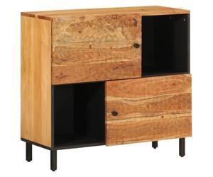 mtlskopl Buffet 80 x 33 x 75 cm en bois d'acacia massif avec pieds en fer - Armoire de salon moderne avec espace de rangement pour couloir, chambre à coucher