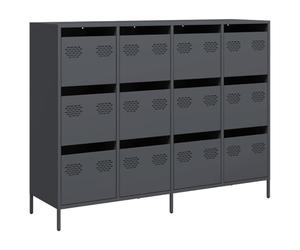 mtlskopl Buffet anthracite 135 x 39 x 103,5 cm en acier laminé à froid, 12 tiroirs, design moderne, robuste et beaucoup d'espace de rangement pour cuisine, salon, couloir