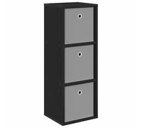 mtlskopl Buffet avec 3 Tiroirs Commode Meuble de Rangement en Bois d'Ingénierie pour Salon Entrée et Bureau Petit Chiffonnier Console Décorative Chêne Noir 30,5 x 27 x 84,5 cm
