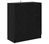 mtlskopl Buffet avec Tiroir et 2 Portes Meuble Bas de Rangement Salon et Salle à Manger Commode en Bois d'Ingénierie au Style Rustique et Moderne Chêne Noir 60 x 30 x 70 cm