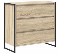 mtlskopl Buffet avec Tiroir Meuble Bas de Salon Commode de Rangement Style Industriel Cabinet en Bois d'Ingénierie et Pieds en Acier pour Entrée Salle à Manger Sonoma 79 x 36 x 75,5 cm