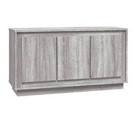 mtlskopl Buffet Bas de Rangement, Bahut Moderne en Bois d'Ingénierie avec 6 Compartiments et Portes, Meuble pour Salon, Couloir et Entrée, Sonoma Gris, 102x35x55 cm